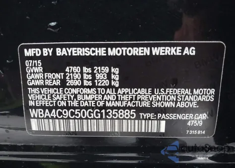 2016 BMW 428I Gran Coupe xDrive from USA, damaged, VIN WBA4C9C50GG135885
